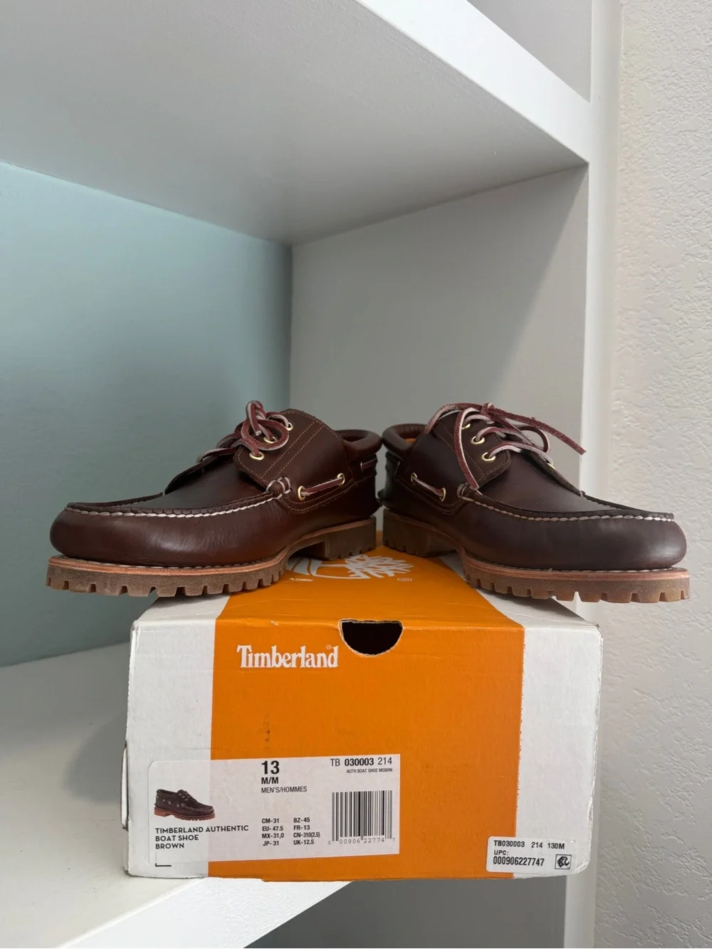 Timberland Authentic Boat Shoe 3 Eye Lug NEW Brown TB030003 214 Men’s
